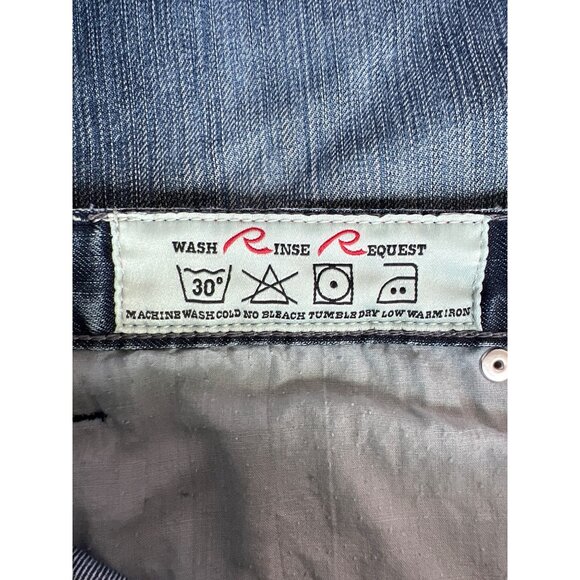 Request Jeans Size 34x34 Mid Rise Blue Denim Classic 5 Pockets Classic Fit Retro - Picture 6 of 8